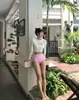 Traje de Baño para Mujer al por Mayor Estilo Coreano Dongdaemun Dividido de Manga Larga Transpirable Protección Solar Adelgazante Delgado Vacaciones Playa Diosa Traje de Baño