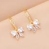 Joyería Transfronteriza Europea y Americana Aretes de Mariposa de Zirconia de Diamante Completo para Mujer Aretes Elegantes Creativos de Moda Aretes Ins E319