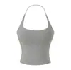 Estilo Garota Popular Camisola Grossa Escovada Slim Fit Modelo Novo Início da Primavera Top com Costas Bonitas com Bojo Camiseta Básica Sem Mangas