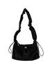 Bolsa Coreana de Cordão Plissada para Axila Primavera e Verão Bolsa Transversal de Nylon Artística Tendência Bolsa Quadrada Pequena Casual de Nicho para Mulheres