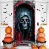 Amazon Transfronterizo Banner de Halloween Fondo Decoración Cubierta de Puerta Cubierta de Puerta Calavera de Terror Decoración Accesorios Decoración de Fiesta