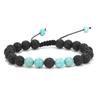 Amazon AliExpress joyería de comercio exterior caliente pulsera tejida ajustable de piedra volcánica de pino blanco de 8 mm ventas directas de fábrica