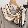 Bufanda Larga de Imitación Seda y Lana de Doble Cara y Doble Capa con Borde Biselado para Mujer, Primavera, Otoño e Invierno, con Correa Ancha, Bufanda Versátil