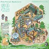 Pegatinas de Paisaje Azul Estilo Dibujos Animados, Pegatinas Lindas de Escena de Casa Miniatura 3D, Pegatinas para Diario de Escena para Aliviar el Estrés