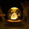 Globo de Cristal del Sistema Solar Brillante Tallado Adorno de Luz Nocturna de Escritorio Decoración de Bola de Cristal Regalo Día del Niño Cumpleaños