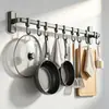 Suporte de Ganchos para Cozinha, Suporte de Armazenamento de Parede sem Furos para Espátulas e Colheres, Suporte de Ganchos de Alumínio Espacial, Armazenamento de Parede Atacado