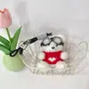 Chaveiro Panda Piloto Desenho Animado Urso Fofo Boneca Vestida Boneca Estudante Pequeno Presente Pingente Venda por Atacado
