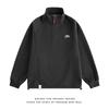 Suéter grueso de estilo americano de marca de moda, de gran tamaño, con cuello vertical bordado y media cremallera, top deportivo informal holgado para jóvenes