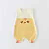 Mameluco de Verano sin Mangas para Bebé, Algodón Puro Clase A, Transpirable, Lindo Diseño de Pollito, para Bebés Niñas, Ropa de Gateo para Recién Nacidos