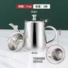 Material 201 con filtro olla de aceite olla de vino a prueba de fugas de acero inoxidable olla de onzas botella para verter aceite botella de condimento frasco residuo de aceite