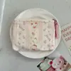 Bolsa Cosmética Linda Azul Caricatura Mini Billetera Algodón Puro Bolsa Pequeña de Tela Auriculares Lápiz Labial Bolsa de Almacenamiento Portátil