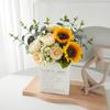 Ins Girassol Flor Artificial Flor Falsa Enfeites Sala de Estar Mesa de Jantar Decoração Floral Buquê de Flor Seca Adereços para Fotografia