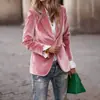 Chaqueta de Traje Elegante de Color Puro, Nueva Moda Otoño e Invierno para Mujer, Transfronteriza Europea y Americana de Amazon 2025
