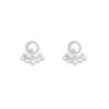 Brincos de pérolas francesas requintadas de alta qualidade, doces, pequenas, frescas, com personalidade, brincos de diamante brilhantes, brincos de pino de prata S925