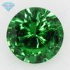 Huagang Gem Round Esmeralda Cristal Zircônio Anel Superfície Pedra Nua Fundo Pontiagudo Esmeralda Sintética Inlay Acessórios Pedra Principal