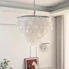Lámpara colgante de tela estilo crema francesa de 6 piezas, ambiente medieval romántico vintage, adecuada para sala de estar y comedor, estructura de hierro