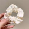 Verano Nuevo Estilo Fresco y Dulce a Cuadros Anillo para el Cabello de Intestino Grueso Diadema Estilo Pequeño Fragante Flor Estilo Coreano Accesorios para el Cabello de Puesto Callejero al por Mayor
