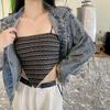 Ropa Interior Sexy Irregular Hermosa para Mujer con Copa Fija, Pieza Única Anti-Exposición Tipo Tubo, Ropa Interior y Exterior para Envolver el Pecho