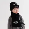 Conjunto de Chapéu e Cachecol Infantil Inverno Lã Chapéu de Tricô Aconchegante e Quente Chapéu de Pulôver Elegante à Prova de Vento para Meninos e Meninas