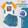 Traje de Banho Infantil Minecraft Meninos Dividido Proteção Solar Traje de Banho Tamanhos Médio e Grande Crianças Meninos Adolescentes Calções de Natação Conjunto Verão