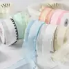 Hilo plateado brillante satén empalmado bordado triangular borde festoneado cinta arte floral pastel empaque de regalo diadema DIY cinta tejida