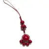 Cadena para Teléfono Móvil Lanyard de Garra de Gatito de Ágata Roja Natural Cinnabar Tejido a Mano Llavero Lindo Colgante Venta Caliente Al por Mayor