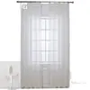 Cortina de Gaze Transparente de Cor Pura Casual Transfronteiriça, Tela de Janela Transparente para Quarto e Varanda, Cortina de Gaze para Sala de Estar Doméstica Disponível em Várias Cores
