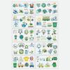Dia Mundial do Meio Ambiente Dia da Árvore Adesivos de Tatuagem À Prova D'água Padrão de Desenho Animado Plantas Verdes Adesivos da Terra Estampa Verde