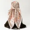 Bufanda de Seda Satinada Color Cereza para Moda de Primavera y Verano, Pañuelo para la Cabeza, Venta Caliente Transfronteriza, Bufanda Cuadrada Grande 90x90, Chal Fresco para Mujer, Venta al por Mayor