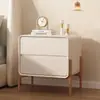 Estilo madera maciza, moderno y lujoso, mesita de noche pequeña creativa 2022, color crema, alternativa de alta gama a la mesita de noche minimalista moderna