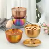 Tazón de Acero Inoxidable 304 Tazón para Huevo al Vapor Tazón Casero para Postre Ramen con Tapa Tazón Grande Taza para Arroz al Vapor Sopa Taza para Estofado Suministros de Cocina
