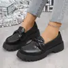 Mocasines de Gran Tamaño Transfronterizos para Mujer 2025 Nuevos Zapatos Mary Jane con Lazo de Charol Zapatos Casuales para Mujer