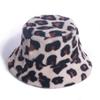 Chapéu de Pescador Celebridade da Internet 2025 Feminino Outono e Inverno Estampa de Leopardo Chapéu de Pescador de Pelo de Coelho Versátil para Passeio Chapéu de Bacia Quente Fashion