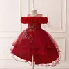 Vestido Infantil Amazon Vestido de Princesa Vestido Bordado Vestido para Performance de Piano Vestido de Festa para Meninas