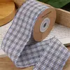 Estilo Británico Cuadros Finos Cinta con Borde de Gancho Lazo Hecho a Mano DIY Accesorios para el Cabello Pinza para el Cabello Ropa de Muñeca Accesorios para Ropa