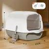 Bandeja sanitaria para gatos transfronteriza, extragrande, totalmente cerrada, inodoro para gatos de plástico anti-derrames, bandeja sanitaria plegable para gatos, venta al por mayor desde el fabricante