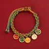Pulseira do Deus da Riqueza de Cinco Vias do Xizang, Pulseira de Corda Colorida, Pulseira de Corda Vermelha, Fio Colorido