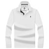 Camisa Polo Estilo Nuevo, Algodón Puro, Bordada, Amigable con la Piel, Transpirable, Camisa de Manga Larga Lisa de Negocios de Alta Gama para Hombre de Primavera y Otoño