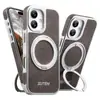 Funda para iPhone 18 Pro Max con Carga Inalámbrica, Succión Magnética, Soporte Giratorio 360°, Hebilla de Anillo, Funda de Cuero