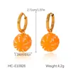 Pendientes de Acero Inoxidable Transfronterizos de Nicho de Alta Gama Pendientes de Fruta Piña Naranja Pendientes de Acero de Titanio Pendientes Versátiles Personalizados