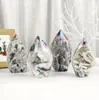 Venta Caliente Transfronteriza Piedra Cruda de Cristal Natural Pulida Galvanizada Geoda de Esfalerita Huevo de Dragón Adornos de Decoración de Escritorio Al por Mayor