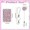 Porta credencial retráctil de fácil extracción en stock del fabricante Tarjetero para credencial de trabajo con impresión UV Clip giratorio para credencial con estampado de leopardo Cordón tejido Venta al por mayor