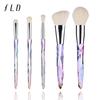 Juego de Brochas de Maquillaje de Cristal de 10 Piezas Fenglida Mango de Diamante Transparente Brocha en Forma de Abanico Venta al por Mayor Brocha para Sombra de Ojos Herramientas de Maquillaje