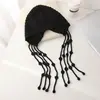 Sombrero de Lana Rojo con Parche y Borlas de Moda Estilo Coreano para Mujer Otoño e Invierno Cálido Tejido a Mano con Trenza Protección para Orejas Sombrero de Punto Moderno