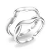 Anillo de Compromiso de Moda Círculo Liso Anillo de Pareja Simple de Mobius Joker Joyería Abierta Venta al por Mayor Personalización