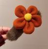 Clip Vintage de Otoño e Invierno de Lana con Flor Grande de Pico de Pato Adorno para la Cabeza 2024 Nuevo Clip de Agarre Pasador de Felpa para el Cabello para Mujer Parte Posterior de la Cabeza