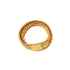 En stock Nuevo Diseño Francés de Nicho Anillo Apilado Hueso de Serpiente Suave Metal Dorado Personalizado Hip Hop Hip Hop Accesorios