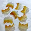 Pingente de Buda de Calcedônia Colorida Tipo Gelo Ágata Natural Doce Nuvem Auspiciosa Fechadura Pingente de Jade Raposa Corrente