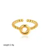 Europa y Estados Unidos transfronterizo anillo de oro de 18 quilates 26 letras inglesas anillo de apertura ajustable con cuentas de burbuja suministro de comercio exterior