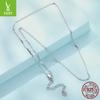 Collar con dije de plata de ley s925 bañado en platino, cadena única, estilo europeo y americano, con cadena de hueso de serpiente, venta al por mayor